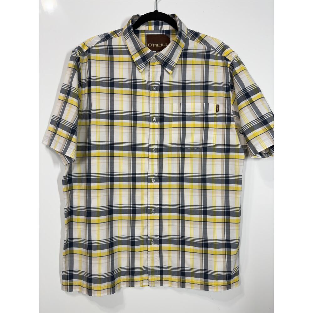 O'Neill Button Up Collared Plaid Multicolor Y2K Casual Preppy Men's Size Large